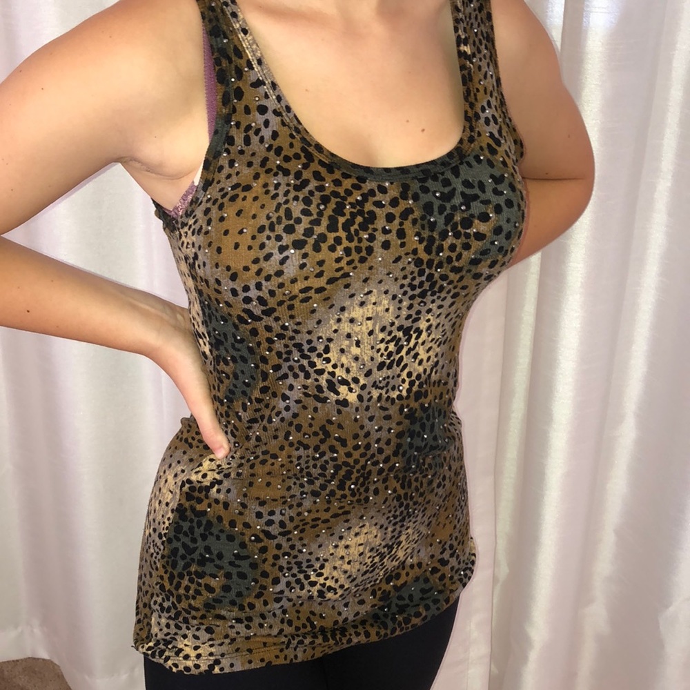BUCKLE brand Animal print dressy tank top with sequins